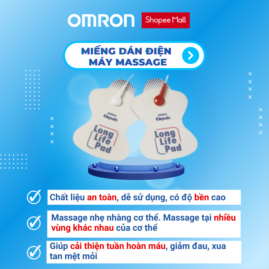 Miếng dán điện cực OMRON Long Life Pad dùng cho các dòng máy massage chính hãng