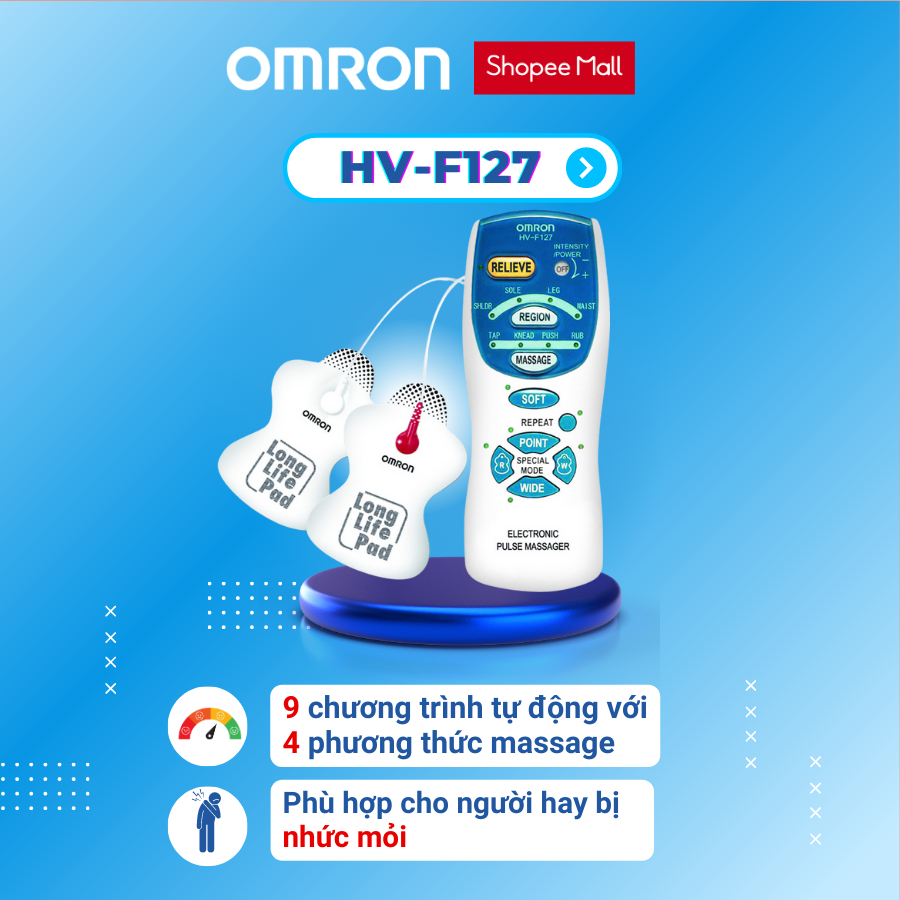 Máy xung điện, massage trị liệu OMRON HV-F127 bảo hành 2 năm chính hãng