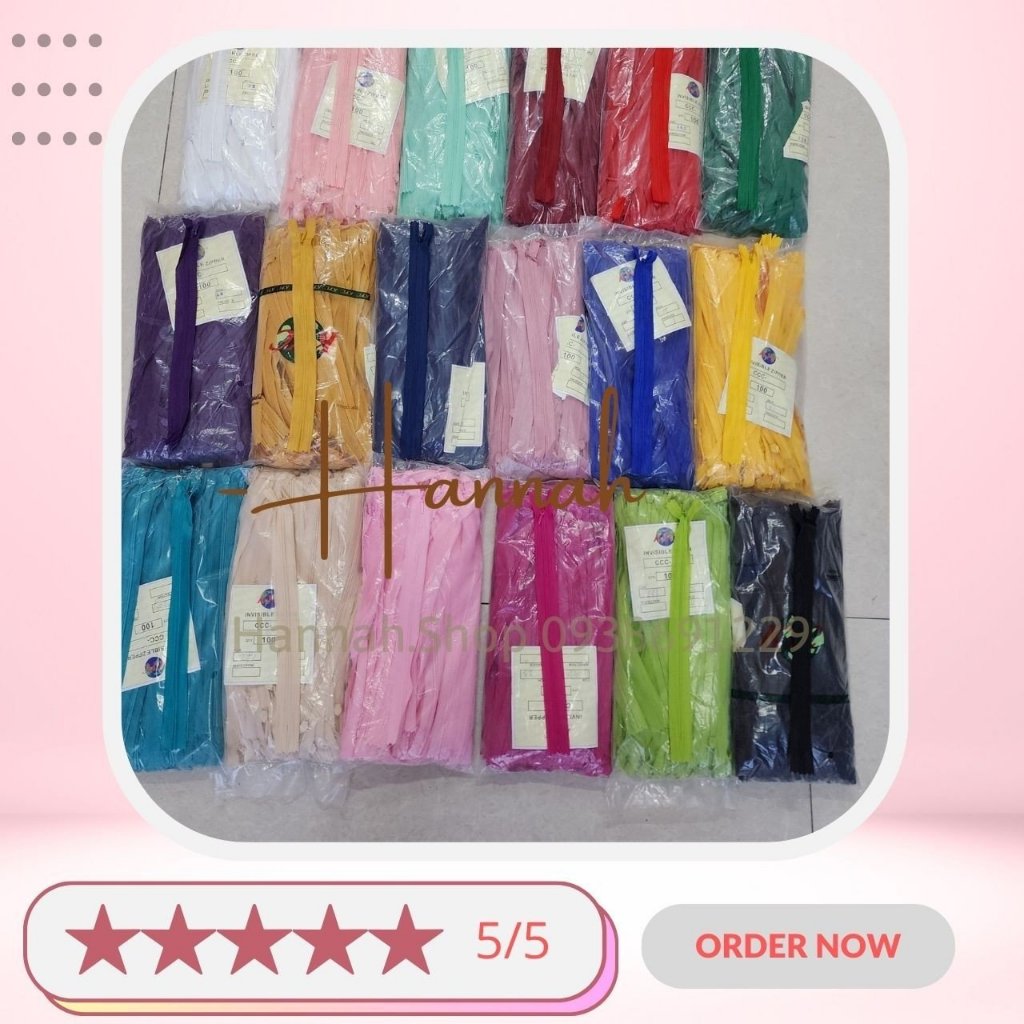 Khóa kéo giọt nước 25cm, 60cm, Dây Kéo giọt kệ may quần, đầm, váy,  Áo Dài combo 5 sợi dâđầm