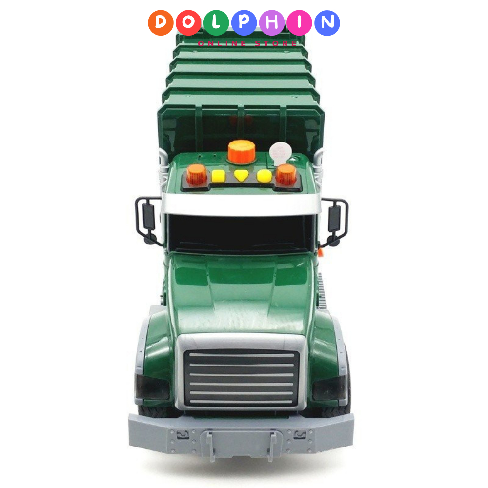 Xe đồ chơi ô tô chở rác mô hình xe cỡ lớn có âm thanh và đèn kèm 3 thùng rác cho trẻ mô phỏng như thật