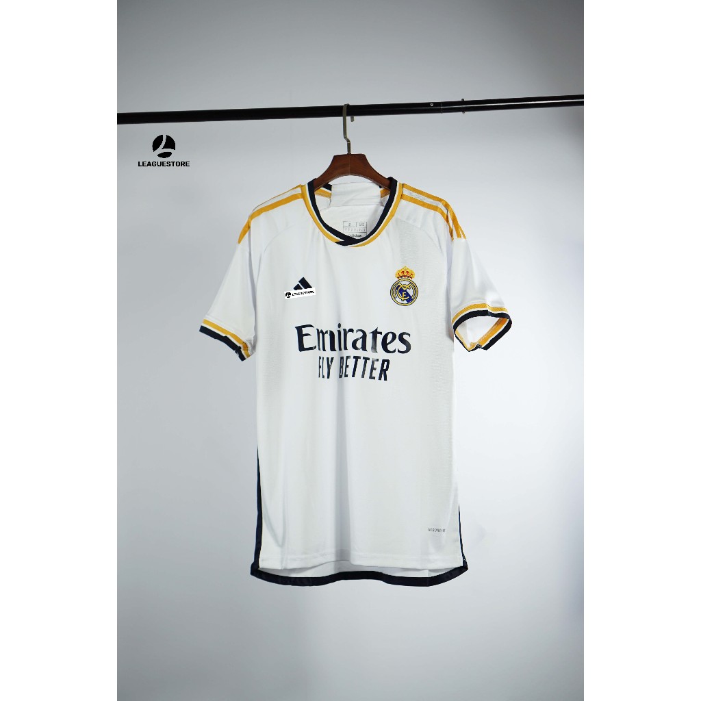 Áo Real Madrid Leaguestore - bộ quần áo bóng đá thể thao nam sân nhà RMD màu trắng form âu mùa 23/24