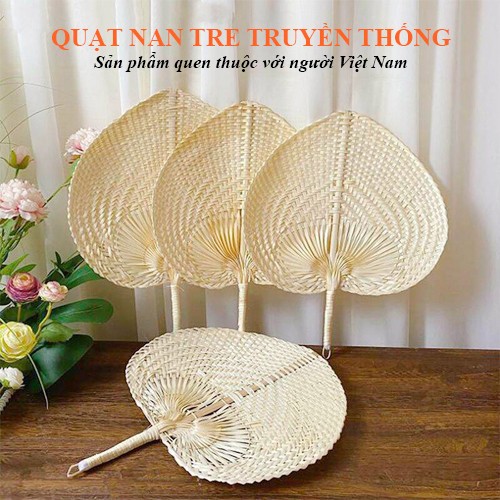 Quạt Nan Tre Tư Nhiên Thiết Kế Cầm Tay Không Bị Moit