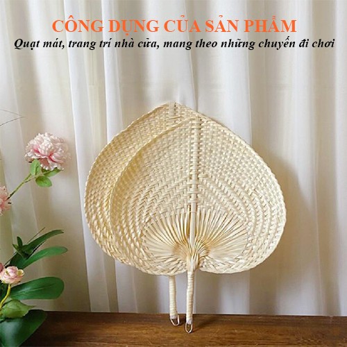 Quạt Nan Tre Tư Nhiên Thiết Kế Cầm Tay Không Bị Moit
