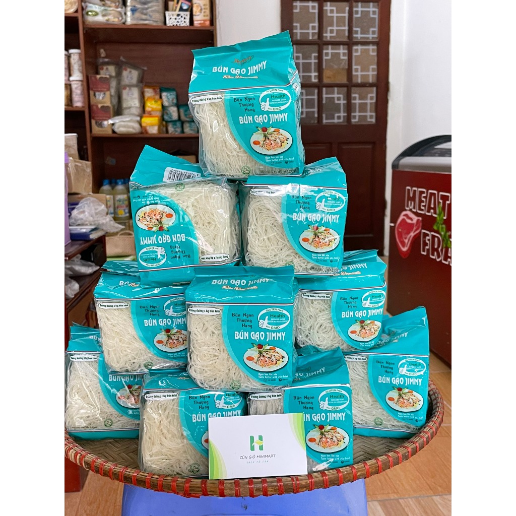 Một thùng Bún gạo sạch bún khô Jimmy – Xuất khẩu châu Âu, 16 gói gói 250gr date mới.