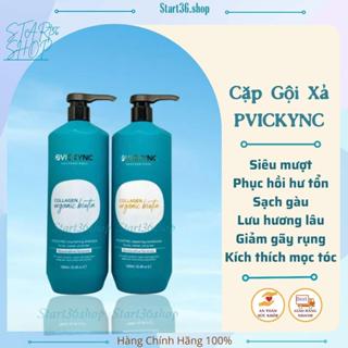 Dầu gội đầu PVickync Cặp gội xả Collagen Organic Biotin phục hồi hư tổn sạch gầu suôn mượt giảm gãy rụng 2000ml/ 1 cặp