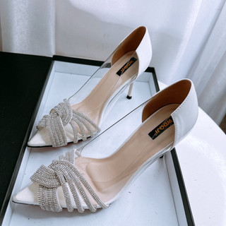 Giày sandal gót nhỏ phối hoạ tiết chất cao sang gót 9cm