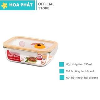 Hộp thủy tinh lock&lock 630ml hình chữ nhật euro steam hole llg428t