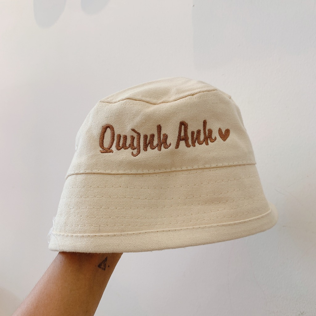Mũ bucket thêu tên bé/Nón bo thêu tên bé theo yêu cầu