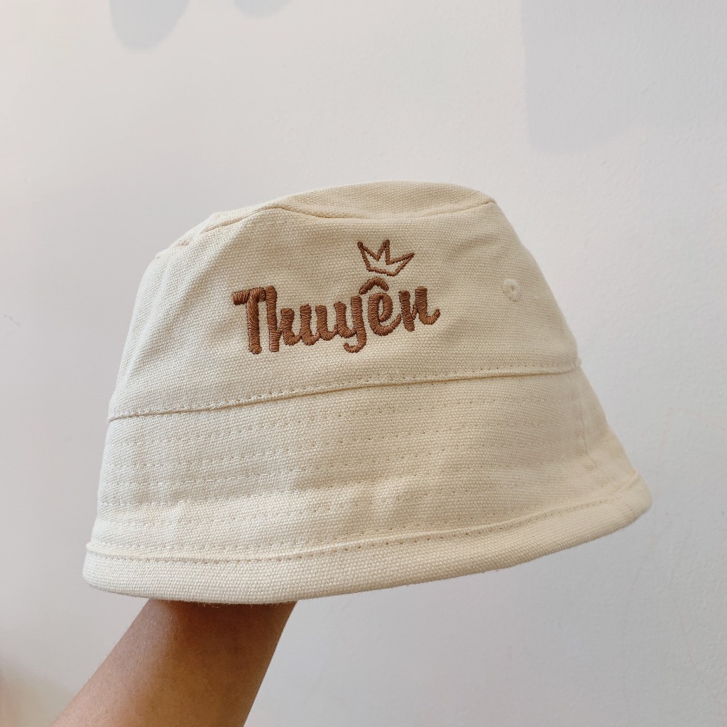 Mũ bucket thêu tên bé/Nón bo thêu tên bé theo yêu cầu