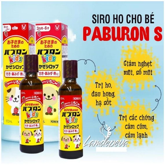 Siro ho, bột giảm ho cảm cúm sổ mũi Taisho Pabron Kíds chó mèo an toàn cho bé Nhật Bản