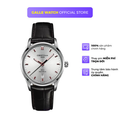 Đồng hồ nam Certina C024.410.16.031.21 mặt kính Sapphire, chống nước 10ATM, dây da đeo tay cao cấp, lịch lãm