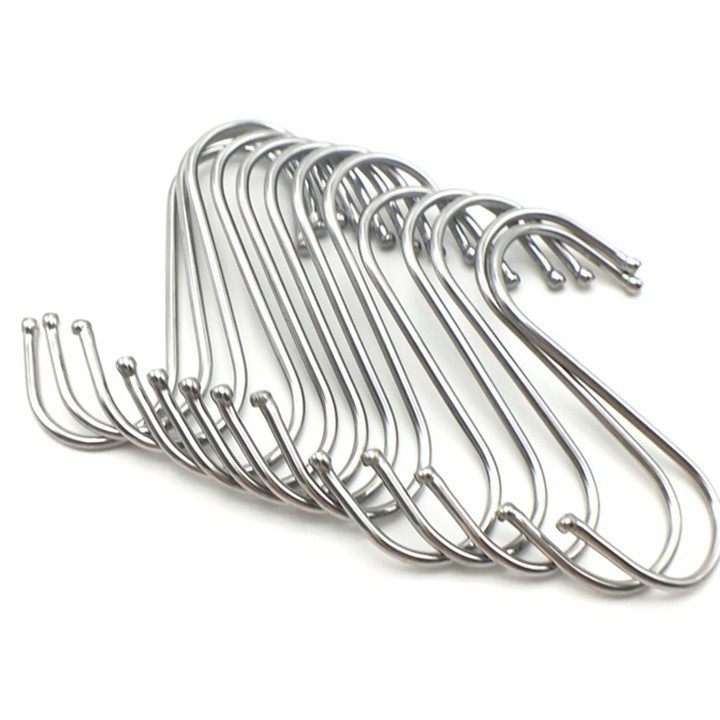 Móc treo đồ hình chữ S inox đa năng inox 7,4cm lớn Cao Cấp treo quần áo giày dép