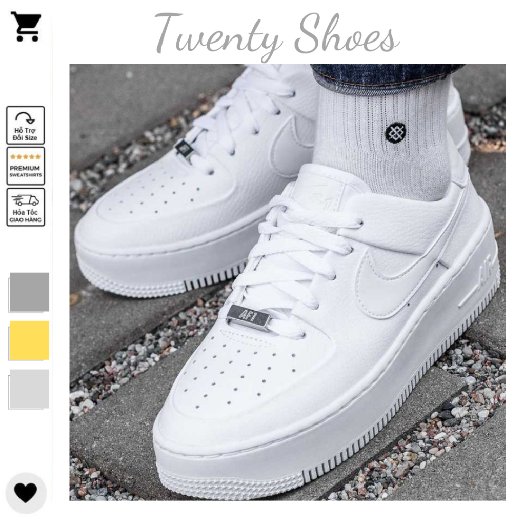 Giày_Nike Air Force _Siêu _Cấp,Giày Nike_AF1 Full Trắng Hàng Siêu _Cấp Full Box Bill