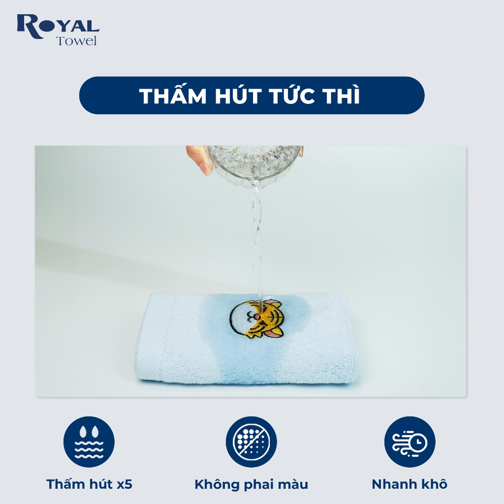 Khăn tắm khăn gội khăn mặt cotton Royal Towel thêu 12 con giáp với chất liệu mềm mịn, kháng khuẩn cho bé