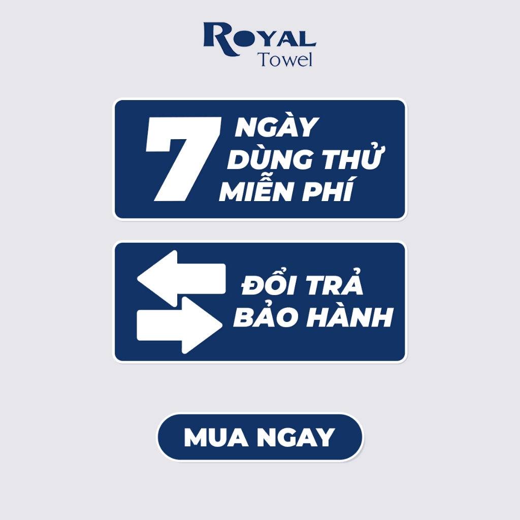 Bộ 3 khăn gội - mặt cotton cao cấp Royal Towel thêu hình thể thao với chất liệu mềm mịn, kháng khuẩn cho gia đình