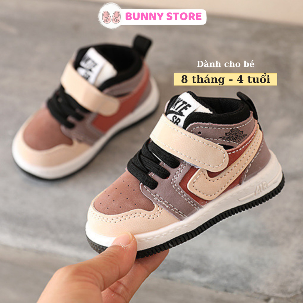 Giày thể thao bé gái bé trai da mềm Bunny Store, giày tập đi cho bé phù hợp từ 8 tháng đến 4 tuổi chống trượt GTD16