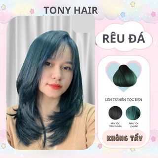  Thuốc nhuộm tóc xanh rêu đá lên từ nền đen tặng kèm trợ nhuộm siêu dưỡng _ Tony Hair 