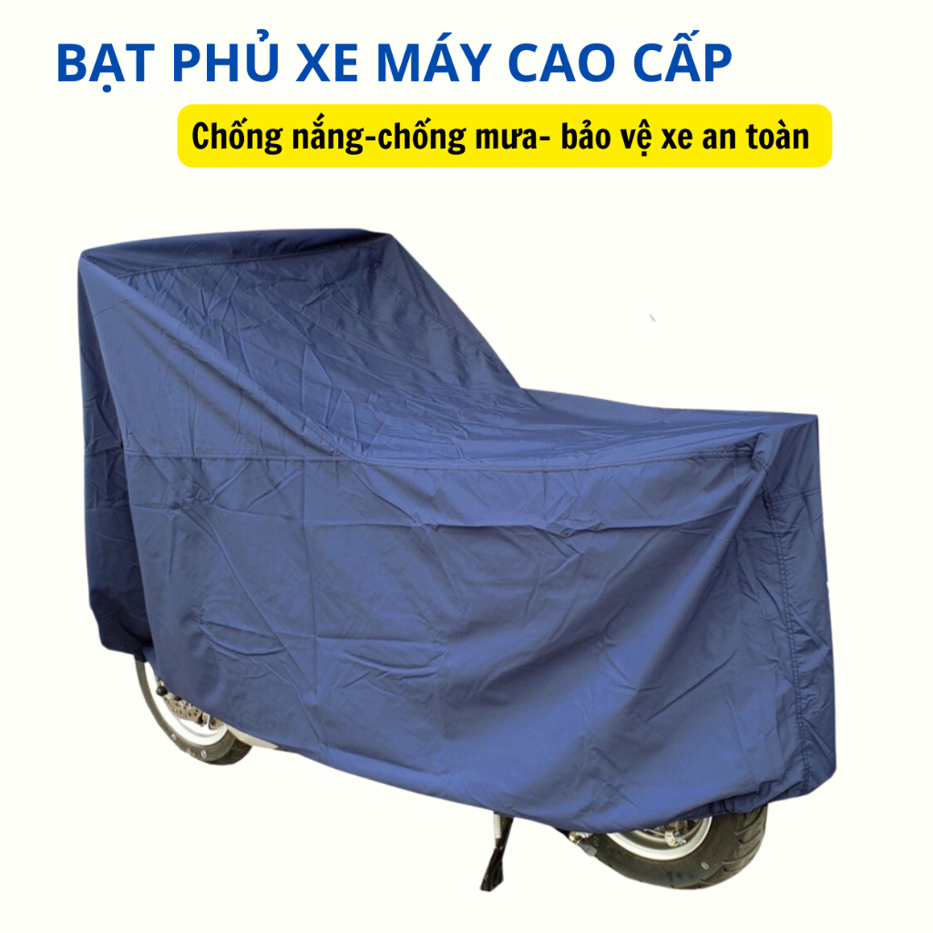 Bạt phủ xe máy KAW chống mưa nắng, bạt trùm xe máy cao cấp vải dù 2 mặt che nắng bảo hành 1 đổi 1