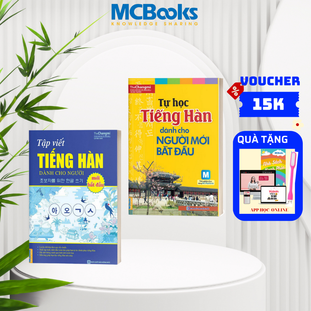 Sách - Combo Tự Học Tiếng Hàn Cho Người Mới Bắt Đầu và Tập Viết Tiếng Hàn MCBooks | BigBuy360 - bigbuy360.vn