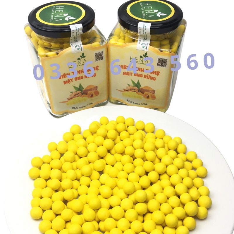 Viên Nghệ Mật Ong Rừng Hena 500Gr- Giảm Đau Dạ Dày, Thải Đ.ộc, Mát G.an