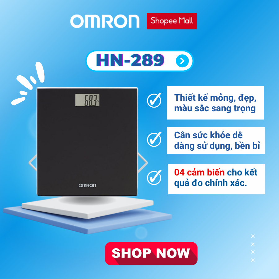 Cân điện tử sức khỏe OMRON HN-289 màu xanh, đen bảo hành 2 năm chính hãng