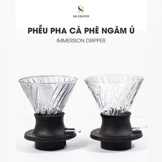 Phễu pha cà phê v60 ngâm ủ, công tắc gạt, vân xoáy | immersion dripper