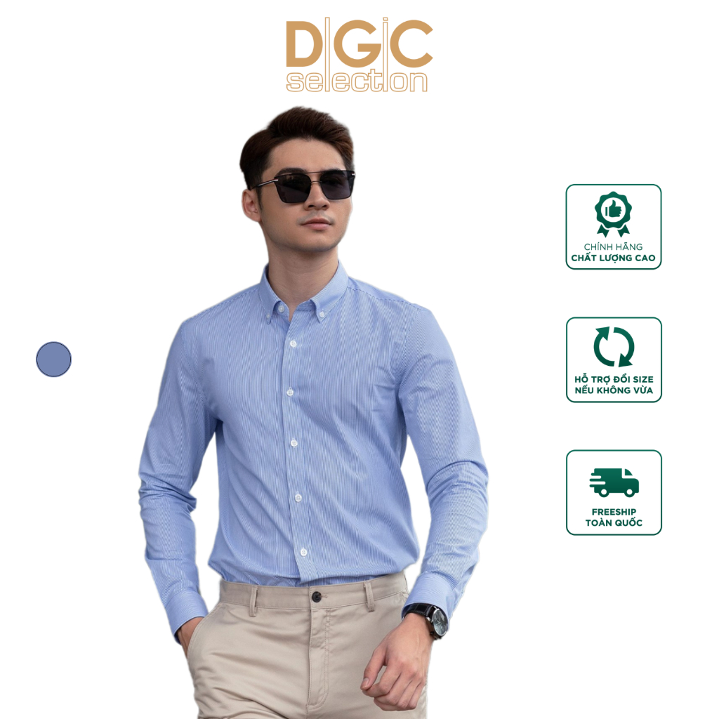 Áo sơ mi dài tay nam DGCs - vải cotton thoáng mát, thấm hút mồ hôi - SASDBC31M