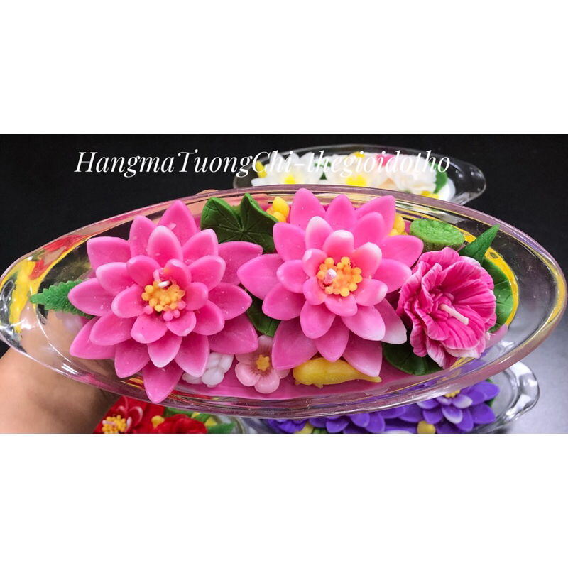 Nến Thuyền Hoa Mẫu Đơn, Hoa Súng Dâng Phật, Cúng Dường, Thắp Hương Lễ Tết. Nến Bơ Sạch, Không Khói, Không Muội Đen.