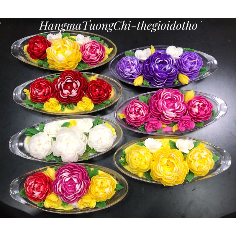 Nến Thuyền Hoa Mẫu Đơn, Hoa Súng Dâng Phật, Cúng Dường, Thắp Hương Lễ Tết. Nến Bơ Sạch, Không Khói, Không Muội Đen.