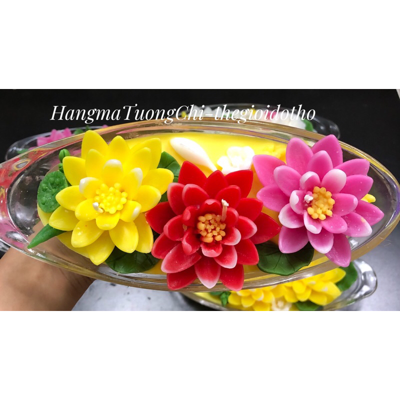 Nến Thuyền Hoa Mẫu Đơn, Hoa Súng Dâng Phật, Cúng Dường, Thắp Hương Lễ Tết. Nến Bơ Sạch, Không Khói, Không Muội Đen.