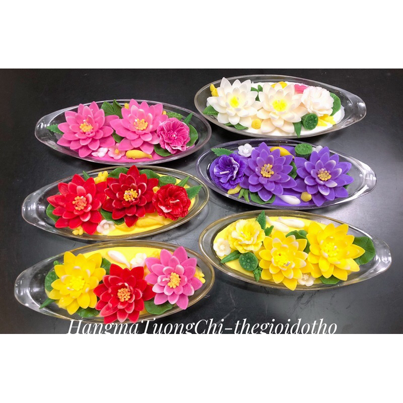 Nến Thuyền Hoa Mẫu Đơn, Hoa Súng Dâng Phật, Cúng Dường, Thắp Hương Lễ Tết. Nến Bơ Sạch, Không Khói, Không Muội Đen.