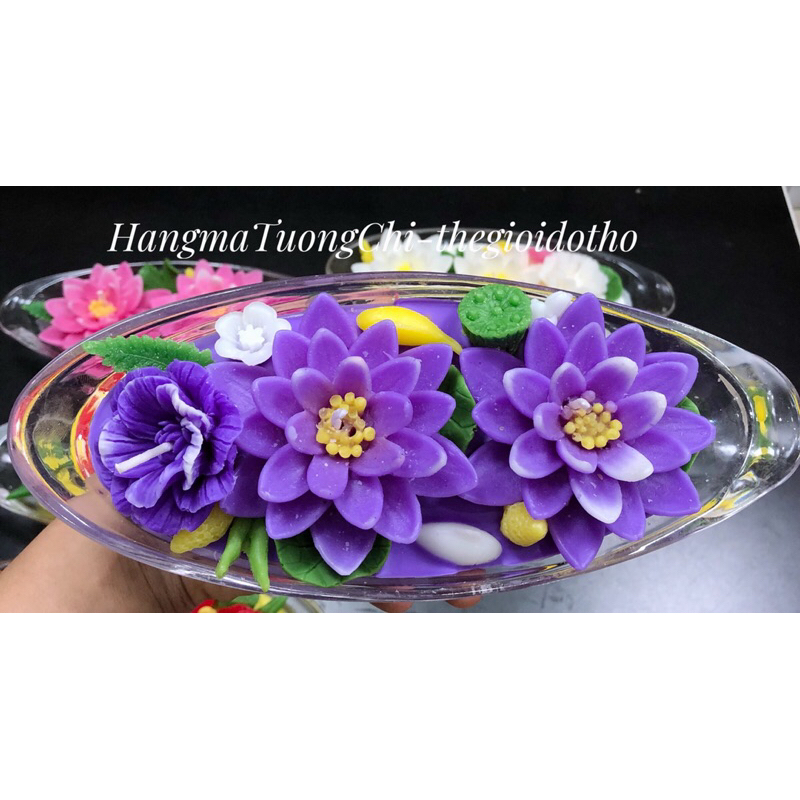 Nến Thuyền Hoa Mẫu Đơn, Hoa Súng Dâng Phật, Cúng Dường, Thắp Hương Lễ Tết. Nến Bơ Sạch, Không Khói, Không Muội Đen.