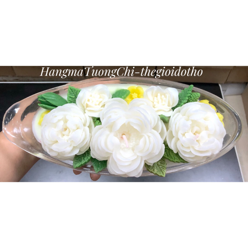 Nến Thuyền Hoa Mẫu Đơn, Hoa Súng Dâng Phật, Cúng Dường, Thắp Hương Lễ Tết. Nến Bơ Sạch, Không Khói, Không Muội Đen.