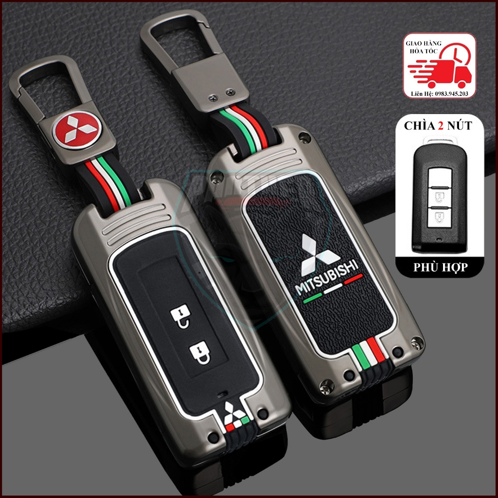Ốp Chìa Khóa Xe Mitsubishi Xpander, Outlander, Attrage Pajero Sport Mirage, Triton Họa Tiết Cờ Ý Sang Trọng