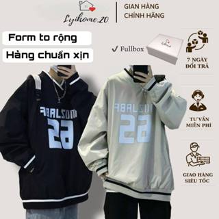 Áo sweater Lyihome unisex nam nữ form rộng, chất nỉ dày dặn, cổ tim in chữ và số phía trước có túi