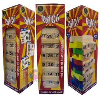 Bộ đồ chơi rút gỗ 48 thanh chất lượng cao loại to