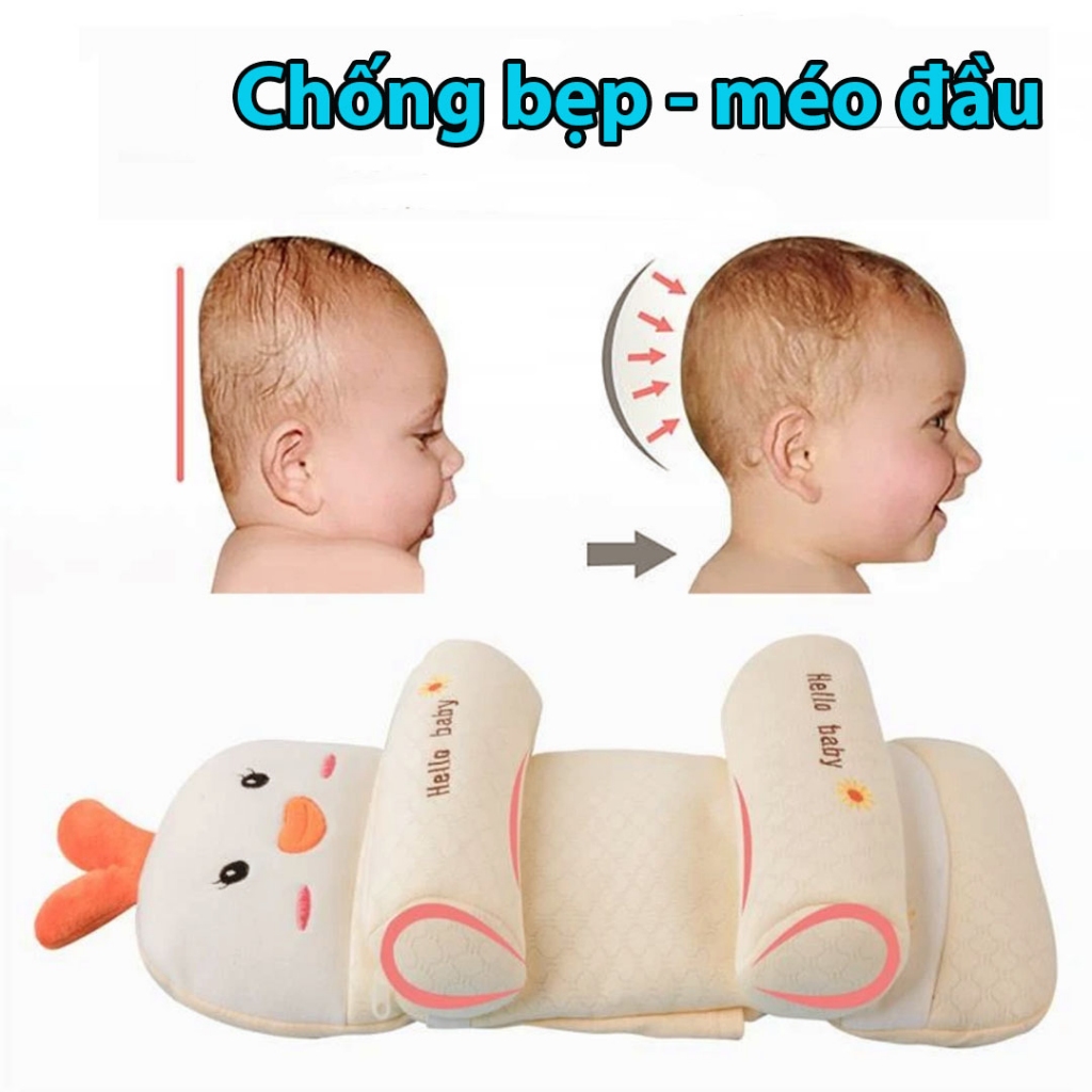 Gối chống bẹp đầu cho bé sơ sinh , gối chống méo đầu cho bé sơ sinh TUTI MOMMY