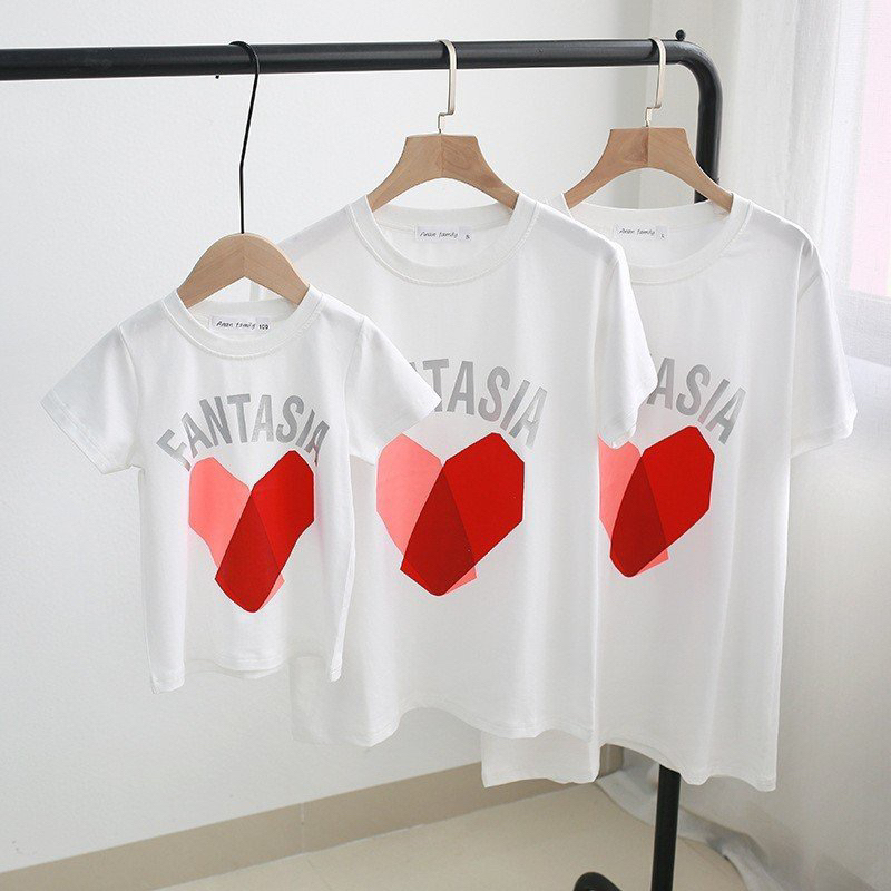 Áo thun gia đình nam nữ co dãn thấm hút không xù
