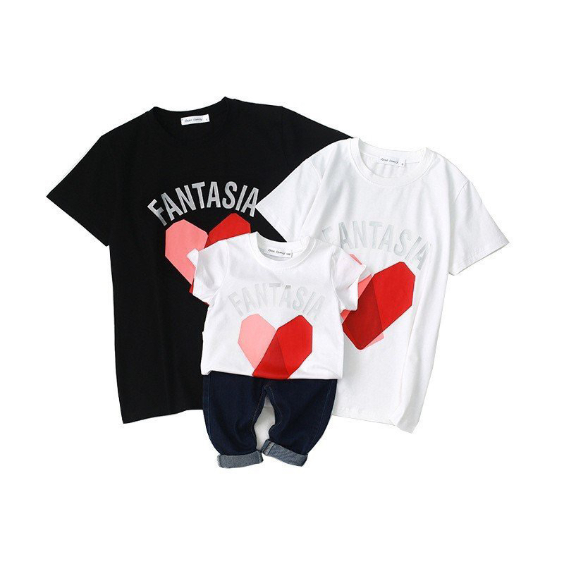 Áo thun gia đình nam nữ co dãn thấm hút không xù