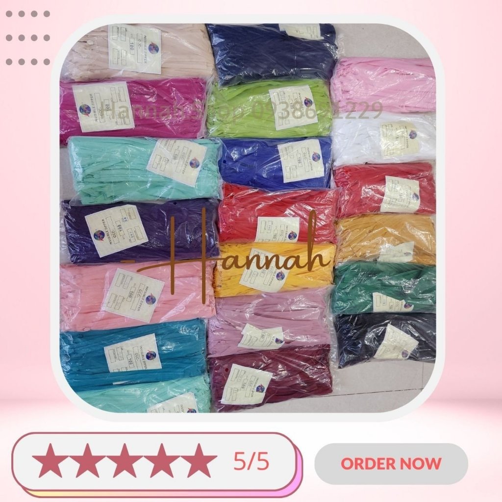 Dây Kéo Giọt Nước 25cm, 60cm dùng cho váy, áo Dài.