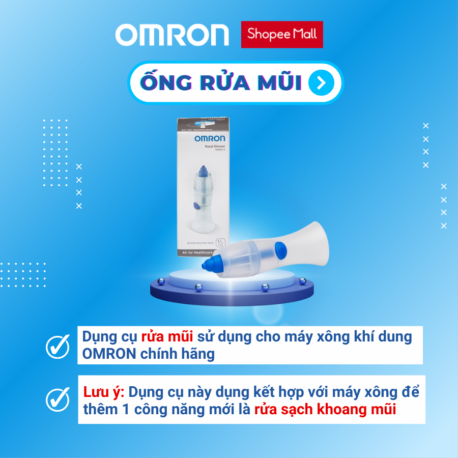 Dụng cụ rửa mũi sử dụng cho máy xông khí dung OMRON NE-C101/ NE-C106/ NE-C801 / NE-C28 / NE-C900 chính hãng
