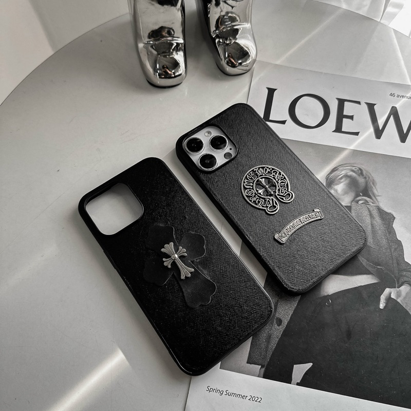 Ốp Iphone Nhám Trơn Chrome Heart Cho 15Promax 14 13 12 11promax