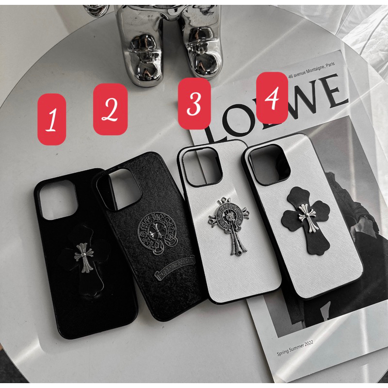 Ốp Iphone Nhám Trơn Chrome Heart Cho 15Promax 14 13 12 11promax