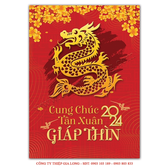Thiệp tết 2024, Thiệp Xuân Gíap Thìn 2024