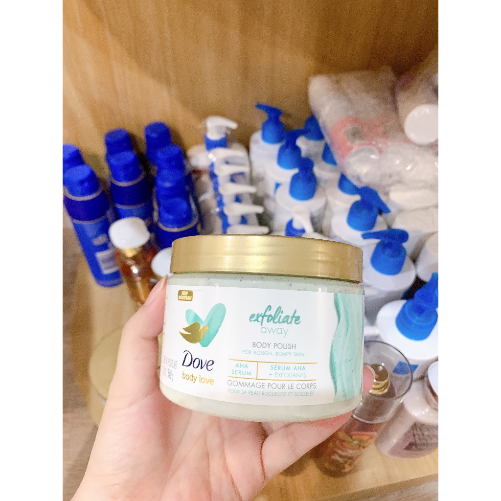 Tẩy Tế Bào Chết Dove Body Love Tích Hợp Serum AHA và Retinol Cho Da Sần Sùi 340g - Hàng Mỹ Chính Hãng