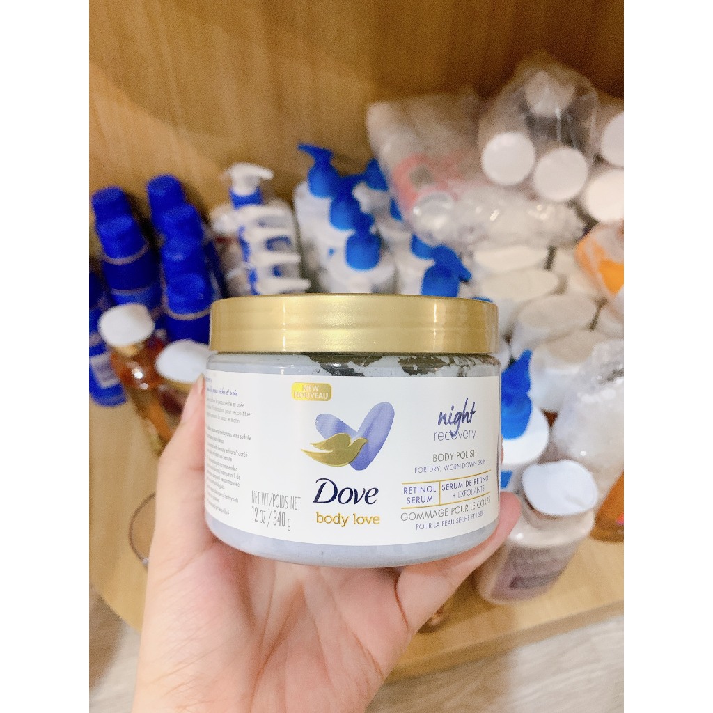 Tẩy Tế Bào Chết Dove Body Love Tích Hợp Serum AHA và Retinol Cho Da Sần Sùi 340g - Hàng Mỹ Chính Hãng