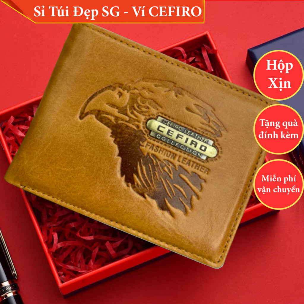 Ví Nam Da Bò Thật, Bóp Nam dáng đứng cao cấp gấp đôi có ngăn kéo - VN006 - Ví Nam Da Bò HCM