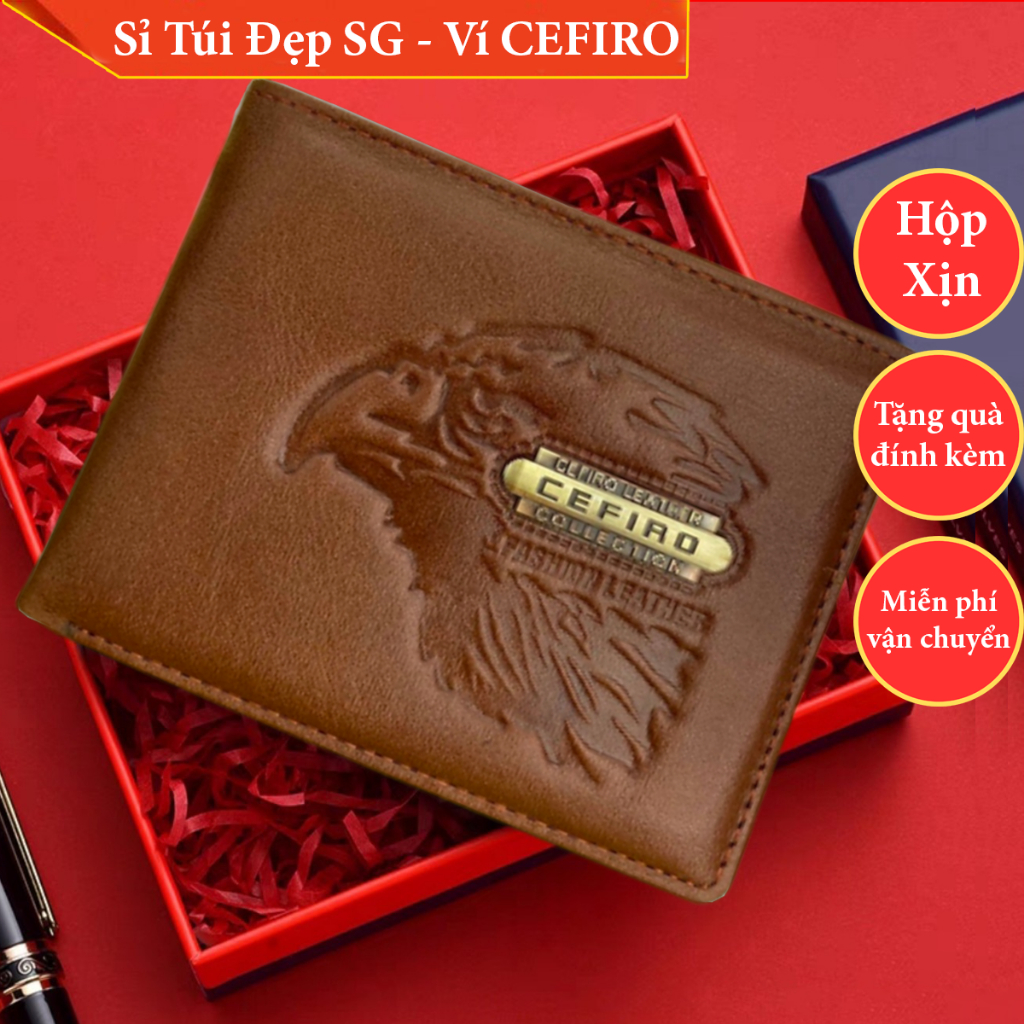 Ví Nam Da Bò Thật, Bóp Nam dáng đứng cao cấp gấp đôi có ngăn kéo - VN006 - Ví Nam Da Bò HCM