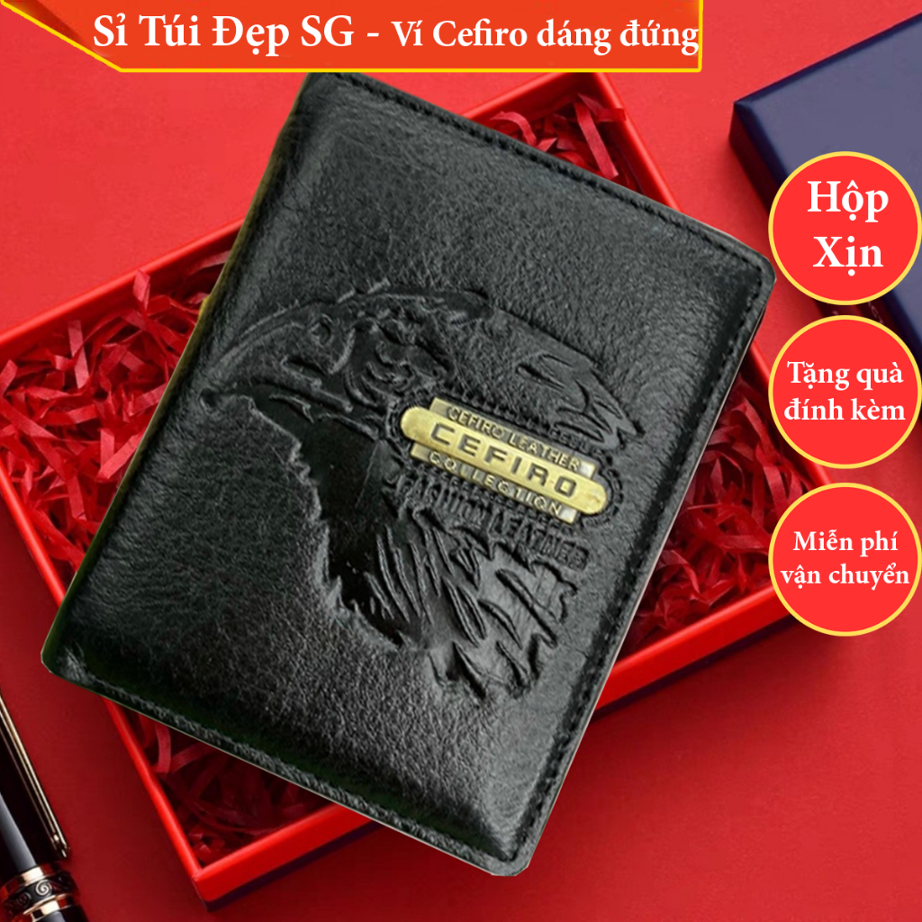 Ví Nam Da Bò Thật, Bóp Nam dáng đứng cao cấp gấp đôi có ngăn kéo - VN006 - Ví Nam Da Bò HCM