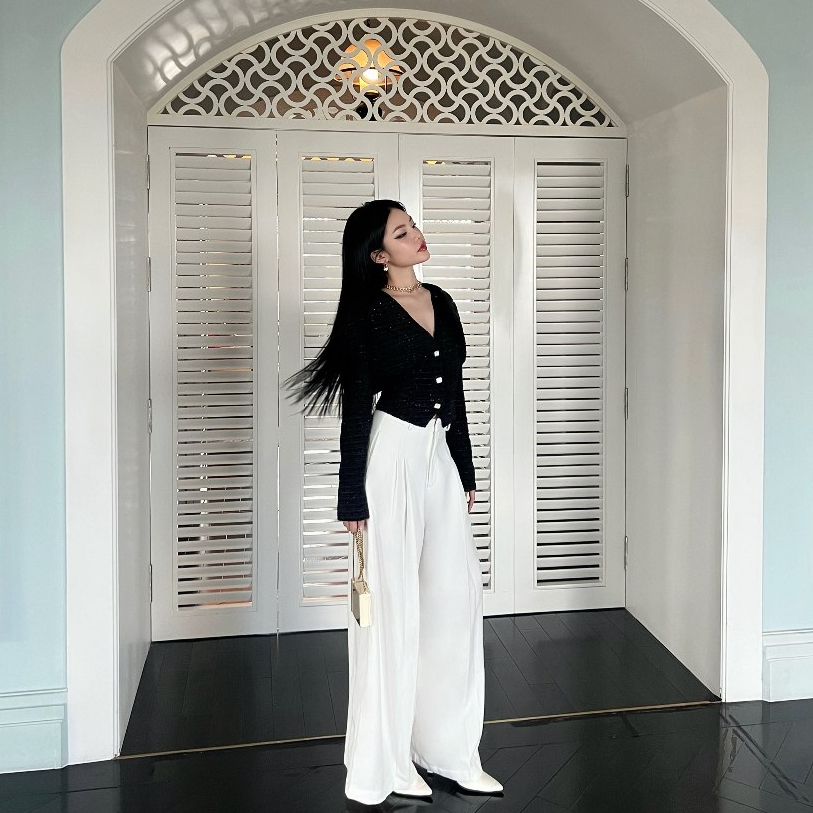 Áo Khoác Tweed Kiểu Nữ Dáng Ngắn Dài Tay & Áo Gile Phối Túi Đính Khuy Bạc Vuông Sang Trọng Đi Làm - Baie Coat & Vest